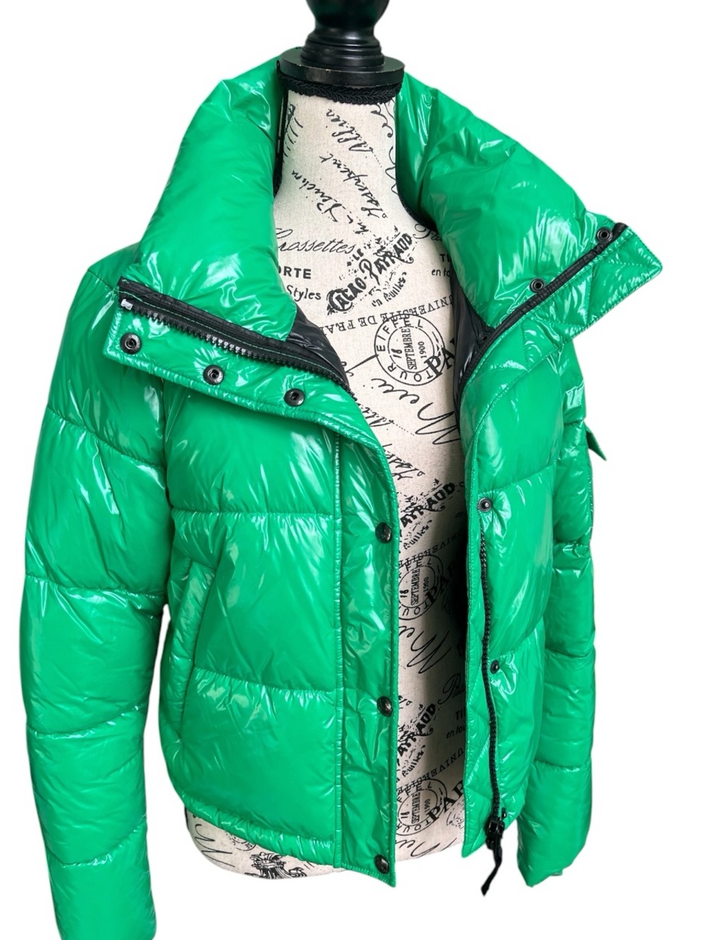 S13 Bright Green Shiny Puffer Jacket